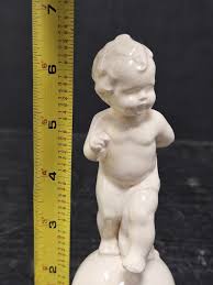 Vintage White Porcelain Baby Atlas Cherub on Sphere Figurine Germany | eBay Australia
