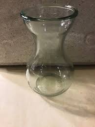 Flower Vase Clear Glass Hourglass 6 in Tall Made in China #8 | eBay Australia