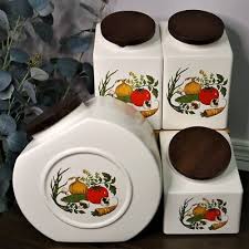 Vintage HYALYN POTTERY USA 1995 Vegetables Storage Canisters ...