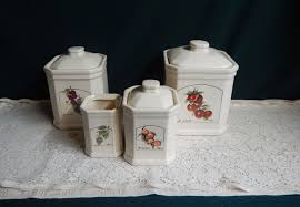 1989 Elgin Ceramic Kitchen Canisters: Fruit Motif, Taiwan - Etsy