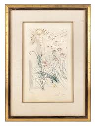 Lot - SALVADOR DALI "I AM MY BELOVED, MY BELOVED IS MINE" COLOR DRYPOINT ETCHING