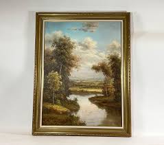Large Oil on Canvas Landscape Painting at 1stDibs