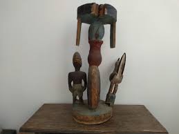 Vintage Indonesian Primitive Totem Stool Stand Rooster ...