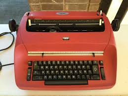 Vintage IBM Selectric Typewriter Lipstick Red With Manual And Dustcover Estimate $500