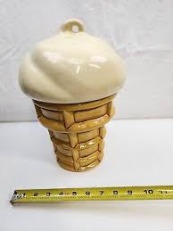 VINTAGE ICE CREAM CONE CERAMIC COOKIE JAR | eBay