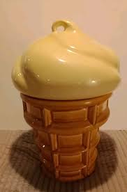 Vintage 70's Ice Cream Cone Cookie Jar USA White Vanilla | eBay