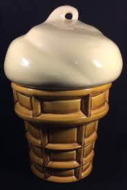 Vintage Vanilla Ice Cream Cone Cookie Biscuit Jar, USA ...
