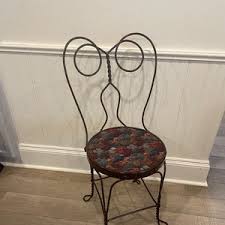 Pair Vintage Ice Cream Parlor Chairs, Black Iron Cafe Bistro Chairs - Etsy
