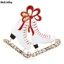 White Enamel Skate Shoes Brooches Women Unisex Skating Lover ...
