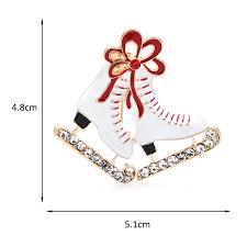 Christmas Skate Brooch Pin – Crystal Rhinestone Christmas ...