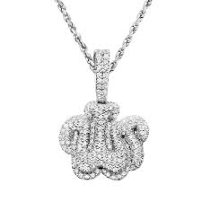 14K White Gold "Allah" Pendant 14.88ctw – Avianne Jewelers