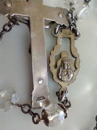 Vintage Catholic Rosary Sterling Silver Clear Glass Beads | eBay