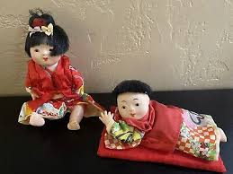 Vintage Japanese Dolls Boy & Girl about 6
