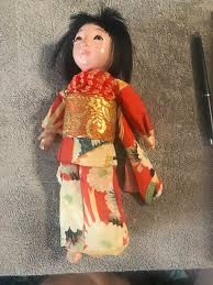 Vintage Japanese Ichimatsu doll - kimono - wooden - 9 inches ...