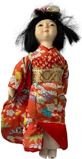 Japanese Ichimatsu Ningyo Antique Doll Girl Kimono Geisha ...