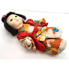Vintage Japanese Kimono Porcelain Doll Floral Hairpiece ...