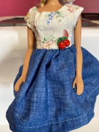 Barbie Clothing Handmade custom dress blue country dress | eBay