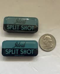 2 Vintage Ideal No. 7 Split Shot Tins “TAKE A BOY FISHING ...