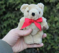 Vintage 60s Plush Teddy Bear: 6" Jointed Miniature Stuffed ...