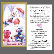 In Remembrance Girl - Personalized Baptism Laminated Prayer ...
