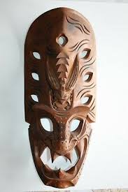 XXL 18" Hand Made Beautifully Carved Asian Wooden Mask Fantastic Display Decor | eBay