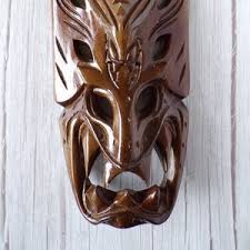 Vintage Tribal Dragon Mask, Ethnic Ifugao Bontoc, Philippines Carved Wooden Mask, Vintage Tribal Wall Décor, Tiki Hawaiian Handmade Folk Art - Etsy