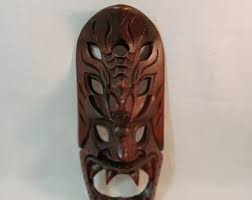 Vintage 12-inch Hand Carved Wooden Face Mask Wall Hanging - Decorative Tribal Art Home Decor Gift - Etsy