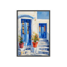 Santorini Greece Posters With Wooden Frame - Etsy