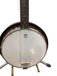 Lot - 5 String Harmony Banjo with Remo Weather King Drum