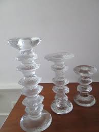 IITTALA 3 FESTIVO Glass Candlesticks 2 ring 4 ring 6 ring ...