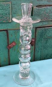 Handblown Artisan Single Tall Clear Candlestick 12” | eBay