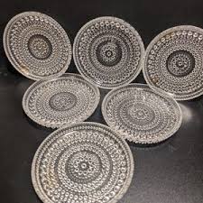 Nuutajarvi Vintage Clear Kastehelmi Coasters X 2 by Oiva Toikka - Etsy