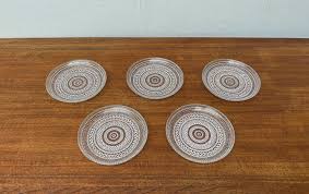 Vintage Finnish Kastehelmi Series Glass Plates by Oiva Toikka for Iittala, Set of 5 | Chairish