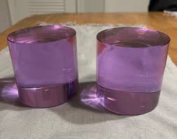 VERITAS Purple Solid Cylinder Glass Decorative Accent Object ...