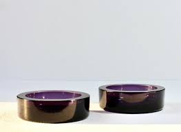 Cenedese Vintage Pair of Purple Murano Glass Dishes, Bowls ...