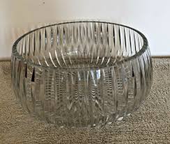 LARGE LEAD CRYSTAL CONTEMPORARY HAND-CUT FRUIT CANDY BOWL ~8 ...