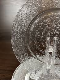 7 Lovely Clear Bubble Swirl Pebble Textured Glass 6 1/2 ...