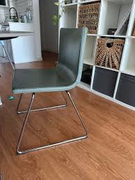 400 aed for all Not negotiable 4 dining chairs green leather ...
