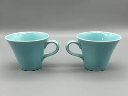 MCM Fjord Turquoise by Edwin Knowles Coffee Cups Set of 2 - Etsy