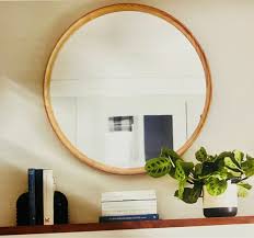 26" Classic Wood Round Mirror Natural - Threshold | eBay