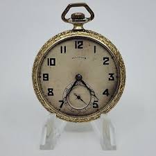 1924 Illinois 12s 17j Double Roller 14K Gold Filled Case Pocket Watch | eBay