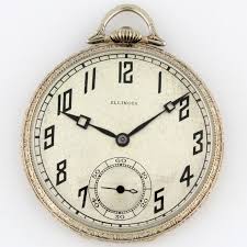 ILLINOIS 14K 12-Size 44mm Open Face Aristocrat Grade 439 w/Enamel White Gold - LUXEDEALMASTER