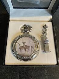 Vintage Standing Buck Deer Pocket Watch Chain New In Box | eBay