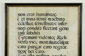 Musical Antique 1600's Latin Manuscript, Hand Painted on ...