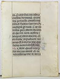 Tiny illuminated leaf from a medieval lady's Book of Hours ...