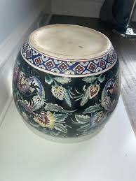 Large Stunning Vintage Chinese Porcelain KOI Fish Bowl w Stand | eBay