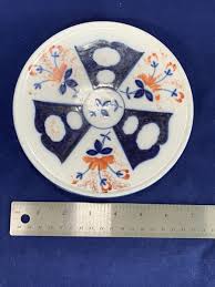 Vintage White Footed Ceramic Trivet Multi Colored Bouquet Flower Designs Blue | eBay