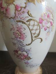 Antique Royal Bonn Germany Hand Painted Porcelain Vase Flowers Gold 10" | eBay