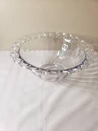 Large Clear Glass Fruit Bowl With Lattice Edges 13-1/4 ...