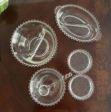 8 Pieces Vtg Candlewick Glass 3 Divided Dishes, 3 Coasters,Sauce Mayo w/Spoon | eBay